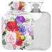 NAANLE hot water bottle with lid flowers Flower bouquets Transparent hot water bottle heat bottle for back pain relief handfoot warmer neck hot and cold therapy 2l