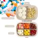 Portable Daily Pill Organizer - 8 Compartment Pill Case for Vitamins & Cod Liver Oil - Khaki - Buy Online on GoSupps.com
