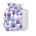 Leaves Flowers Hot Water Bottle with Cover 2L Large Hot Water Bag for Pain Relief Bed Hand Feet