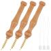 Wooden Handle Embroidery Pens  BENBO 3PCS Yarn Sewing Embroidery Punch Needles and 3PCS Needle threaders Weaving Tools DIY Stitching Applique Embellishment Rug Hooking Craft