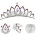 FRCOLOR Luxury Colored Rhinestone Crown Alloy Bride Comb Wedding Wood Display Base - Buy Online on GoSupps.com