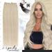 Moresoo 22 Inch Platinum Blonde Double Weft Human Hair Extensions #60 - 100g/Pack - Buy Online on GoSupps.com