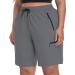 SEKINO Women's Plus Size Hiking Cargo Shorts Lightweight Quick Dry Summer Shorts Athletic Outdoor Shorts Zippered Pockets Gray 2X