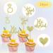 24 Pcs Gold Glitter Wedding Cupcake Toppers He Asked She Said Yes Cupcake Toppers Heart Diamond Ring Wedding Engagement Cupcake Picks Bridal Shower Party Cake Decorations - Buy Online on GoSupps.com