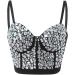 Shop Sexy Corset Top for Women - Glitter Bustier Crop Top & Push Up Spaghetti Tank - Perfect for Parties & Raves - Silver XL - Buy Online on GoSupps.com