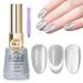 MIZHSE Cat Eye Gel Nail Polish 12mL Silver Moonlight Cat Eye Nail Polish Glitter Velvet Smooth Cats Eye Soak Off U V LED Gel Polish for Nail Art Manicure Salon Home DIY A-Silver Cat Eye Gel