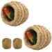 2Pcs Birdcage Straw, Lucky Interests Natural Fiber Simulation Birdhouse, Resting Breeding Place for Birds, Handmade Birds Nest Straw Bird, Hideaway from Predators, Provides Shelter from Cold Weather