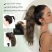 FINE PLUS 18 Claw Ponytail Hair Extension - Natural Wavy Highlights - Synthetic Hairpiece for Women - Blonde with Brown Highlights - Buy Online on GoSupps.com