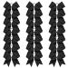 Oaoleer Boutique Teens Women 8" Jumbo Large Cheer Bow Ponytail Holder Elastic Band Handmade for Cheerleading Teen Girls College Sports (21PCS, Black 21PCS) 8 Inch (Pack of 21) Black 21PCS