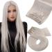 Moresoo clip in extensions real hair blonde 30cm extensions real hair clip in double tresses remy hair extreme real hair clips white blond #60a 30cm 5 tresse 70 grams 30 cm 1. #60A