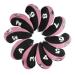 Andux Number Print Golf Iron Club Head Covers with Transparent Window 10pcs/Set Black/pink
