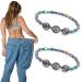 Magnetic Hematite Anklet, Anti Swelling Anklet, Women's Magnetic Therapy Ankle Bracelet, Magnetic Anklets for Weight Loss, Circle Star Magnetic Color Beach Lady Anklet (2pcs)