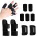 AIEX 4pcs Trigger Finger Splints and 5pcs Finger Sleeves  Pain Relief Finger Stabilizer Brace Finger Straightener Immobilization Splint for Supporting Broken Sprained Swollen Fingers (2 Sizes)