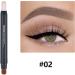 Cream Eyeshadow Stick - No Crease Hypoallergenic Glitter Shimmer Champagne Eye Shadow Pencil Crayon with Soft Brush Rotatable Waterproof & Long Lasting Eyeshadow Stick Eye Makeup for Women-#02 02# - Buy Online on GoSupps.com