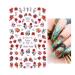 10 Sheets Red Rose Nail Art Stickers Decals - Self-Adhesive Manicure Tips for Women & Girls - Buy Online on GoSupps.com
