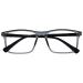 Opulize ink Lessen Glasses Large rectangular frame spring hinges scratch -resistant men r4 +2.50 dioptria Transparent gray front with black arms
