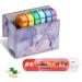 FINPAC Weekly Pill Organizers 4 Times A Day, Slide Open PU Leather Case Travel Pill Vitamin Medicine Reminder and Planner with Name Card for Morning| Afternoon| Evening| Bedtime (Lilac Marble) Z- Lilac Marble