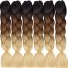 LDMY JUMBO Braids Hair Extensions 6 Bundle/Pack Ombre Brown & Blonde Premium Jumbo Braiding Hair 24 "Synthetic Kanecalon Jumbo BraIDing Hair/Bundle 06