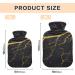 Buy Black Marble Hot Water Bottle with Gold Line - 2L Soft Cover for Winter Comfort | Ideal for Bed Hand Neck & Shoulders - International Shipping Available - Buy Online on GoSupps.com