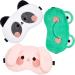 Sleeping Mask Child 3 Pieces Eye Mask Kids Sleep Mask Cute Animal Design Soft Masks for Women Children  Girls and Adult Travel Pajama Party  Adjustable and Elastic(Cute Style)