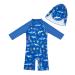 upandfast Baby Boy Swimwear Infant One Piece Zip Swimsuit UPF 50+ Sun Protection Toddler Bathing Suit with Sun Hat 18-24 Months Blue Shark