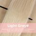 Vlasy Clip in Hair Extensions - 7 Piece Seamless Straight Human Hair Set in Light Grey - 12 Inch (60g) - Women's Natural Thick Weft Extensions - Buy Online on GoSupps.com