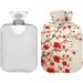 Naanle 2L Hot Water Bottle with Lid - Plum Blossom Transparent Design for Menstrual Cramps Relief Hand & Foot Heat Therapy - Buy Online on GoSupps.com