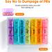 2-Times a Day Vibrant Pill Organizer | 7-Day Pill Case | High Capacity & Travel-Friendly | Ideal for Supplements Vitamins & Medications - Buy Online on GoSupps.com