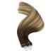 Ugeat Brown Microring Real Hair Extensions - Balayage Chocolate Light Brown with Bleach Highlights - 50g 45cm Micro Loop #4/6/613 - Buy Online on GoSupps.com