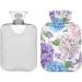 NAANLE 2L Hot Water Bottle with Hortanges Flower - Large Water Bottle for Menstrual Cramps & Pain Relief | Heat & Cold Therapy - Buy Online on GoSupps.com