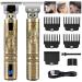 Men's Hair Clippers CKCLR Professional Hair Clipper Waterproof IPX7 Electric Hair Shaver LCD Display Hair Trimmer Cordless Beard Trimmer Baldheaded Hair Cutting Kit (Bronze)