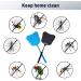 Telescopic Stainless Steel Fly Swatter Set - 2Pcs Black & Blue | Flexible & Durable Manual Swatters for Home, Garden, Classroom & Office - Buy Online on GoSupps.com