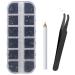 Canvalite 1500PCS Rhinestones Flat Back Gems, Nail Rhinestones Nail Art Gems with Pick Up Tweezers and Rhinestone Picker Dotting Pen, Nail Art Tools for Nails, Clothes, Face, Craft Black