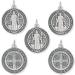 Bulk Pack of 5 - 1 1/4 Inch Silver Oxidized St. Benedict Medal Pendant Set - Catholic Jewelry Made in Italy - Buy Online on GoSupps.com