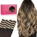 If -alife tape extensions real hair 20Pcs 60g 65cm 26 inch dark brown to chestnut brown and dirty blonde highlights remy invisible tape extensions silky straight real hair extensions skin weft 65cm #2/6/18 dark brown to chest groove brown and dirty blonde