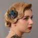 Asooll Peacock Feather Hair Clip - 1920s Flapper Headpiece with Red Crystal - Festival Costume Hair Accessories for Women - Buy Online on GoSupps.com