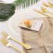 WDF 100pcs Clear Plastic Plates With Gold Trim - Elegant Disposable Plates for Parties or Weddings - Includes 50 Dinner Plates and 50 Salad Plates in Clear Gold - Buy Online on GoSupps.com