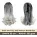 CJL HAIR Curly Ponytail Extension 12 Gray & White Tips - Synthetic Short Hairpiece for Women - Buy Online on GoSupps.com