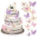 60Pcs Butterfly Cupcake Topper Pink Purple Gold, Lively 3D Butterflies for Cake Decor Birthday Anniversary Kids Wedding Girl Women Party Wall Food Decorations ,Mixed Size
