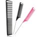 3 Pieces Pintail Comb Rat Tail Comb Carbon Fiber Cutting Comb Set Stainless Steel Pintail Comb Teasing Comb Parting Comb  Wide and Fine Teeth Comb for Braids Hair Salon Home Supplies  Black