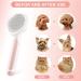 AUBERRY Self Cleaning Slicker Brush for Long & Short Hair Pets - Removes Loose Undercoat, Mats, Tangles - Skin Friendly - Dog & Cat Grooming Brush (Pink) - Buy Online on GoSupps.com