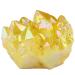 Kyeygwo natural mountain crystal titanium coated crystal quartz cluster specimen gem figure decoration irregular natural piece healing Reiki stone decoration lemon yellow 30 x 17x 15 mm - 70 x 45 x 60 mm lemon yellow