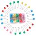 Trimming Shop 100pcs Stainless Steel Safety Pins Box Plastic Head Diaper Pins for Baby Nappy Fastening Securing Clothing Crafting Dressmaking (5cm Assorted Colour) Safety Pins With Plastic Head