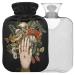 Naanle botanical mushroom hot water bottle with reference transparently warm water bottle 2l large warm gauge for pain relief hot and cold therapy bed hand feet warmer