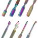 Rainbow Stainless Steel Cuticle Pusher Set - 4 Pieces Dual-End Nail & Gel Polish Removal Tools for Manicures and Pedicures - Buy Online on GoSupps.com