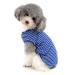 Zunea dog shirt for small dogs cats pets striped T-shirt for summer cool vest puppy basic tank top soft cotton chihuahua clothing for dogs blue size L L (1 Pack) blue
