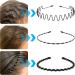 6 pieces wave metal headband metal headband unisex spring wave hair band men's headband non-slip elastic headband multiple styles for sports fitness daily make-up - Buy Online on GoSupps.com