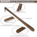 Brosisincorp 23.6 Long Handle Wooden Shoe Horn - Easy Wear Helper for Seniors, Women, Kids, Baby, and Elderly - Black Walnut with Hanging Rings - Buy Online on GoSupps.com