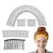 Hair Comb Clips - Metal Hair Combs Wire Comb Clips | Concealed U Pin Hair Side Combs Hair Updo Styling Accessory Decorative Bangs Holder Hair Grooming Tool for Women & Girls Hairstyle C. Silver