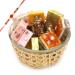 Ghasitaram Gifts Rakhi Gifts for Brothers Cane Glass Bowl with Assorted Bites with Rudraksh Rakhi